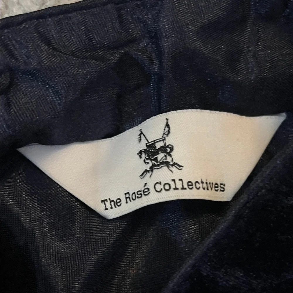 The Rose Collectives Navy Velvet Floral Sequins Unique Lightweight Collar Cape